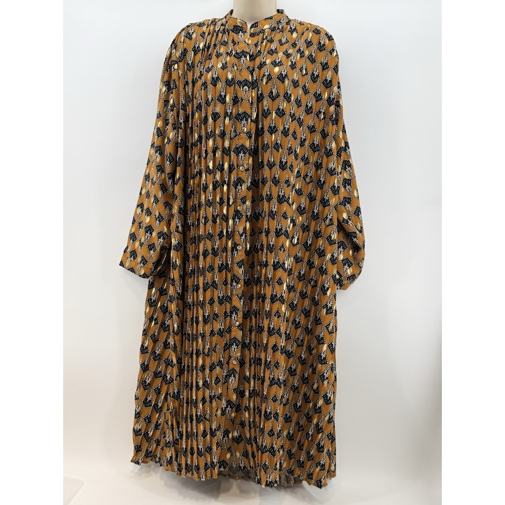 Aura " A Sure Thing" Brown Black Midi Dress Size S Beulah Style